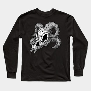 sheep skull, black and white fantasy artwork. Long Sleeve T-Shirt